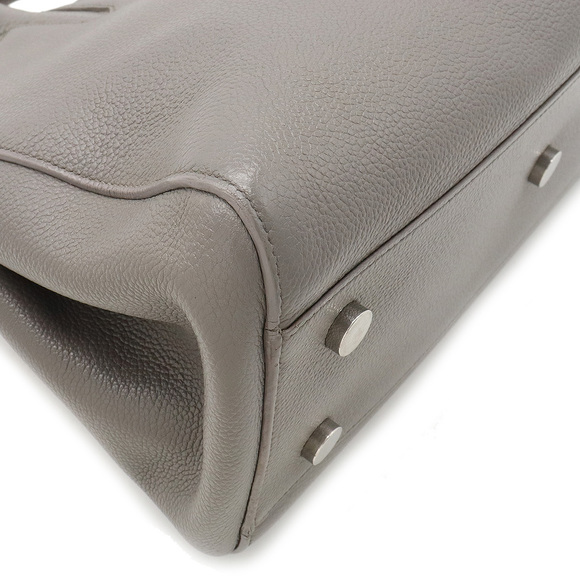 Yves Saint Laurent Cava Rive Gauche Tote Bag Leather Gray - Picture 3 of 9